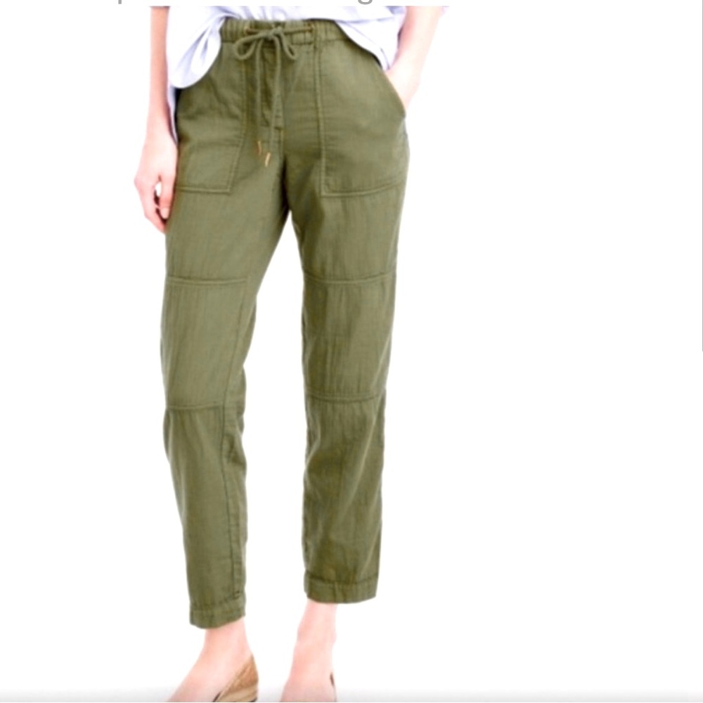 J. Crew Olive Green Ankle-Length Cargo Capri Pants